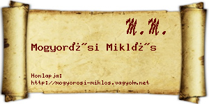 Mogyorósi Miklós névjegykártya