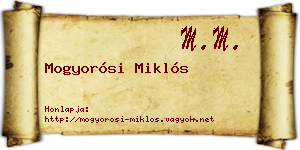 Mogyorósi Miklós névjegykártya