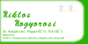 miklos mogyorosi business card