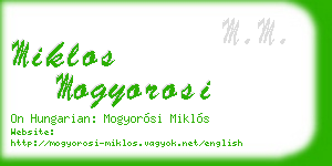 miklos mogyorosi business card